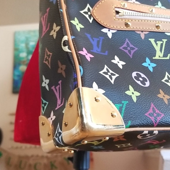 LOUIS VUITTON Takashi Murakami Boulogne Multi Black Shoulder Rare HTF Zip Purse - Picture 6 of 13